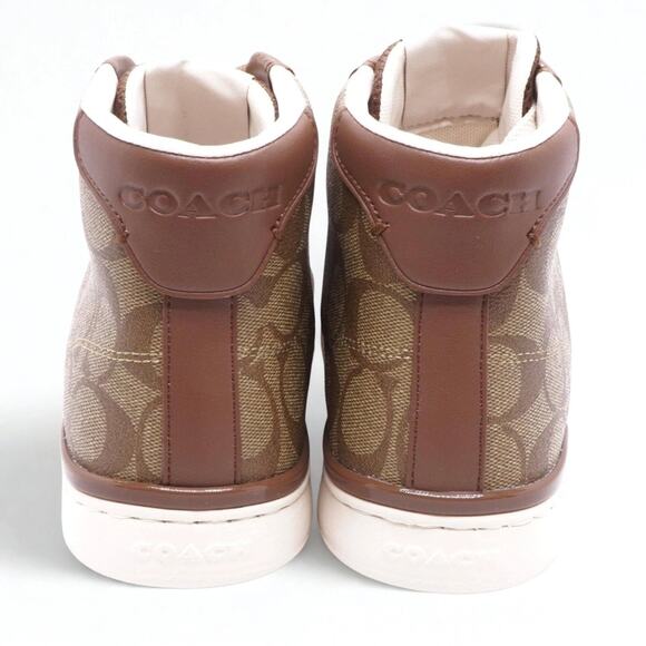 Coach Clip High Top Sneaker- Women's 10 Khaki/Saddle - Picture 4 of 5